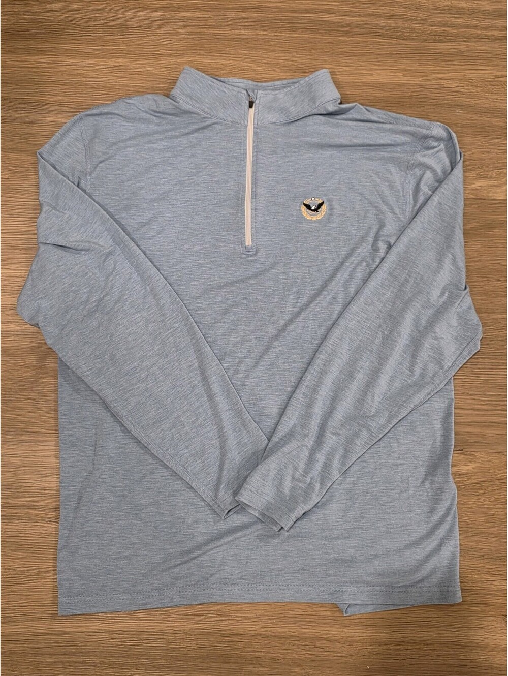 Dunning Golf Mens XL Heather Blue 1/4 Zip Pullover Robert Trent Jones Logo RTJ